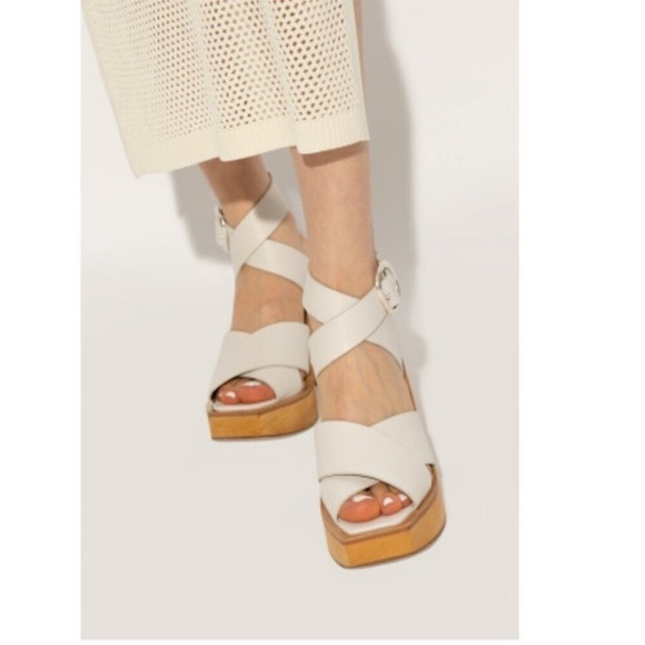 rag & bone Shoes - Rag & Bone Santiago Wedge Sandals Sz 40 Antique White, New,Cross-Strap Platform